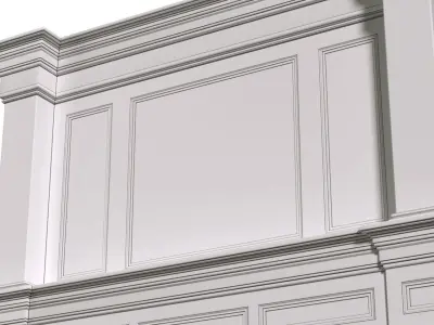 Fireplace modern ArtDeco with masonry 3D model