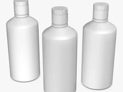 White Plastic Bottle 3D model
