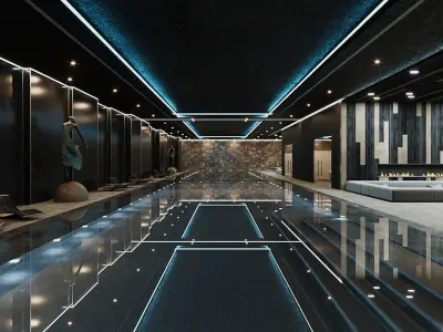 Corona - 3ds Max scene files - Residential Pool Interior 3D model