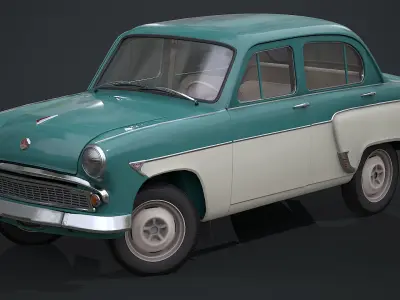 Moskvich - 407 Low-poly 3D model