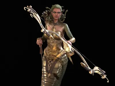 Meduse gorgon Low-poly 3D model