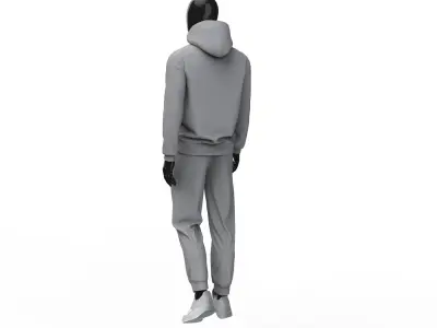 Men tracksuit sport clothing hoodie sweatpants 3D model