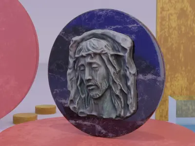 Christ head Low-poly 3D model