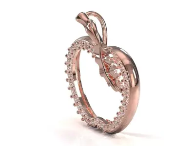 Rose Gold Apple Outline STL 3DM Pendant jp0375 3D print model
