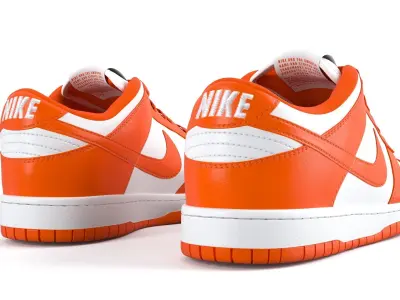 Nike Dunk Low orange blaze PBR Low-poly 3D model