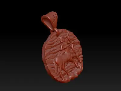 Horoscope Sagittarius pendant 3D print model