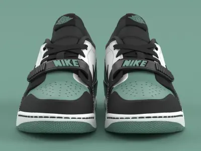 Air Jordan Legacy 312 Low White Mineral Wolf Grey Black Low-poly 3D model