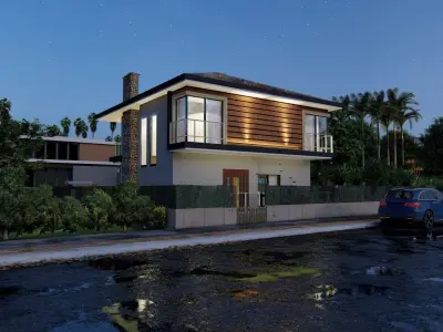 3d villa house model architecture 3D model 3D model