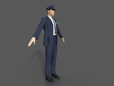 DRIVER man in suit and tie 3D model