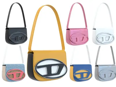 Diesel 1DR logo-plaque Bag 3D Model Collection