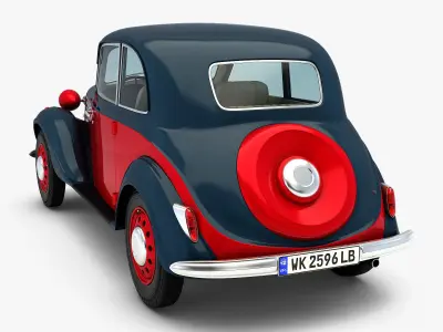 Retro Car Coupe v 1 3D model