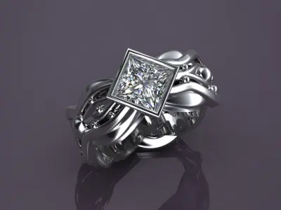 Pearl and Sea Ring 3D print model