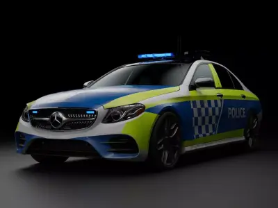 Mercedes Benz E43 Police Car 3D model