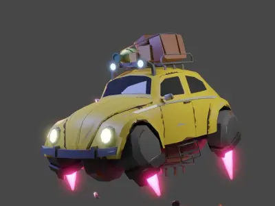 beetle car stylized  Free 3D model