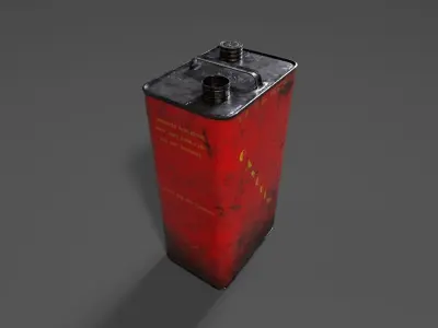 Red Gas Tin Can Retro Fuel Design Low-poly 3D model
