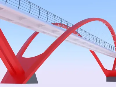 Pedestrian bridge PBR IV 3D model