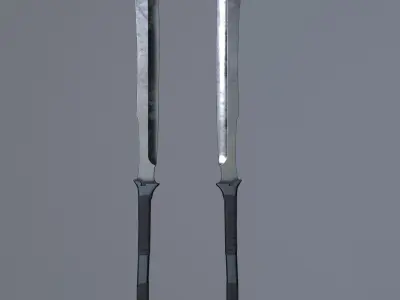 Cleaver Sword Low-Poly Gameready PBR model Low-poly 3D model