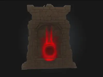 Dragons Red Portal  Gateway Blazing with Ancient Power 3D model