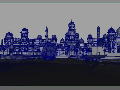 fort palace 3d set model 3D model