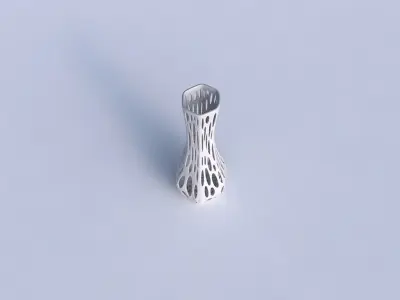 Vase larger opening hexagon with smooth organic lattice 3D print model