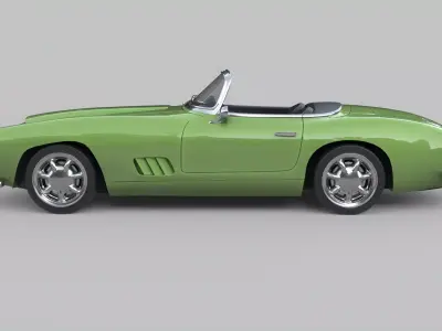 Generic Vintage Mid-Century Sports Roadster Low-poly 3D model