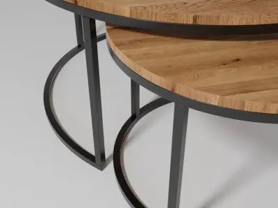 Round coffee tables 3D model