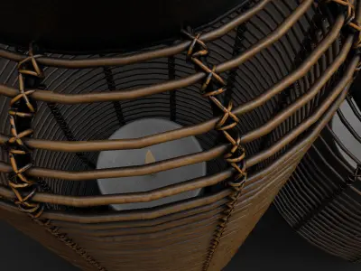 Brigton Rattan Lantern Low-poly 3D model