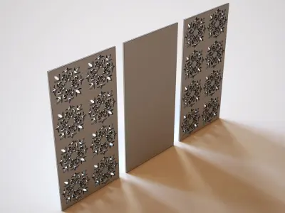 Partition three wooden panels 3D model purchase