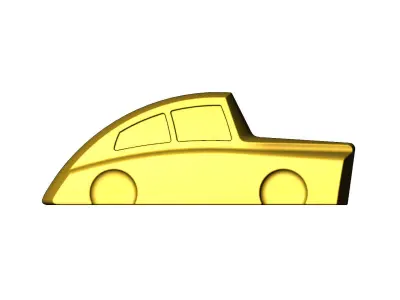 Automotive car relief brass sculpture decor ornament 3D print model