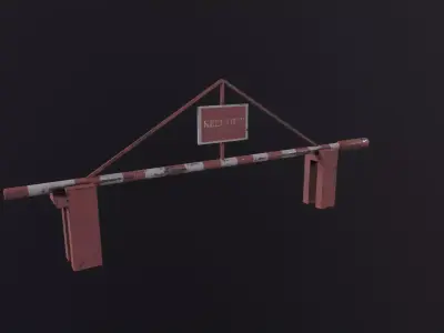 Road Barrier 3D Model Low-poly 3D model