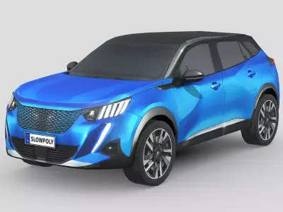 Peugeot e-2008 Low-poly 3D model