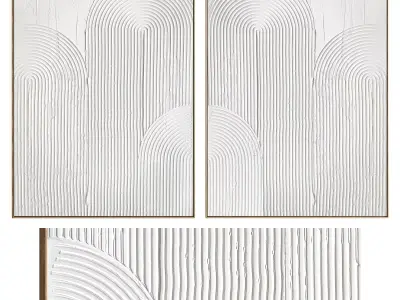 Plaster Two Photo Frame 481 Low-poly 3D model