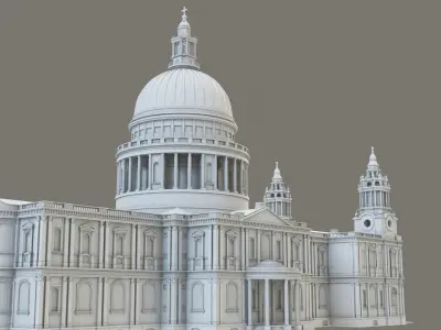 St Paul s Cathedral Low-poly 3D model