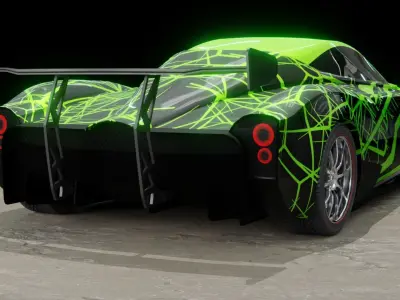 Pagani Huayra Low-poly 3D model