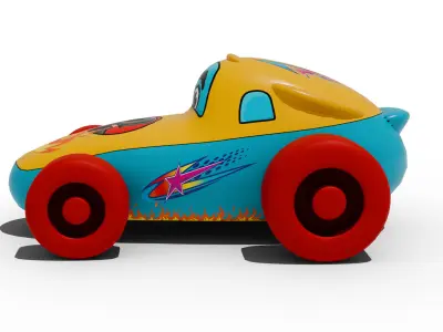 Cartoon Car Race Stylized Low Poly Racing Car Low-poly 3D model