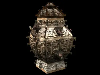 MinFangLei ornate urn 3D model