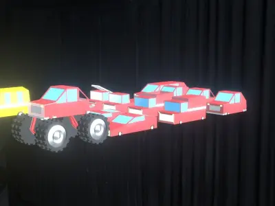 Blender car pack 14 cars Low-poly 3D model