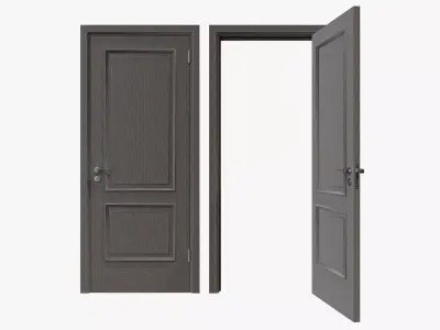 Door classic 05 closed opened 3D model