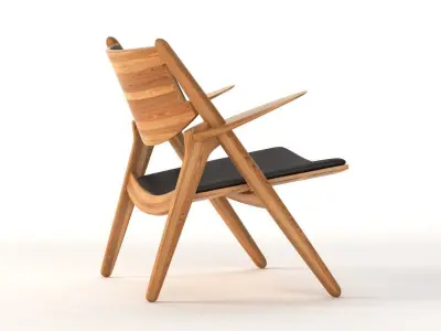 CH28P Carl Hansen and Son Armchair by Hans J Wegner 3D model