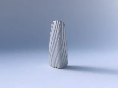 Vase curved tipping triangle with twisted smooth ribbons    3D print model