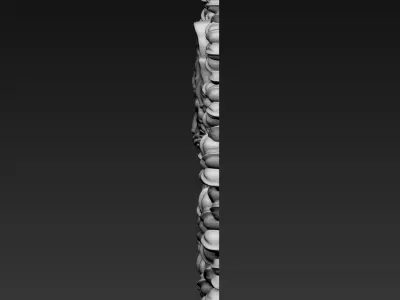 Cat Head and Flowers A84 3D print model