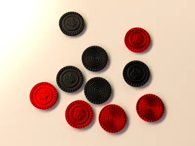 Checkers Pieces 3D model