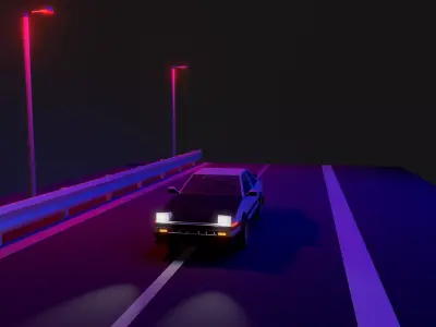 Lowpoly car Toyota AE86 Trueno  Low-poly 3D model