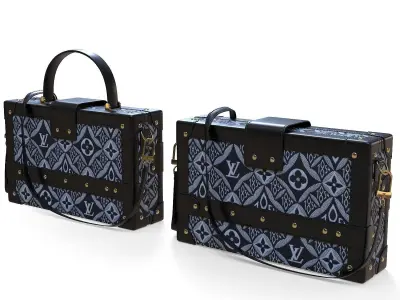 Louis Vuitton Petite Malle Black 1854 Low-poly 3D model