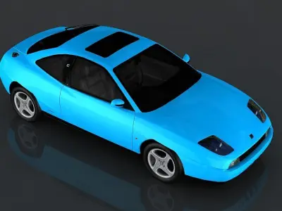Fiat Coupe 2000 Low-poly 3D model