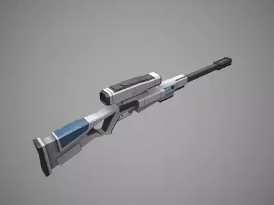 Sci-fi Rifle low poly Free low-poly 3D model