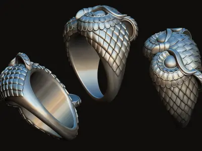 Owl Ring  3D print model