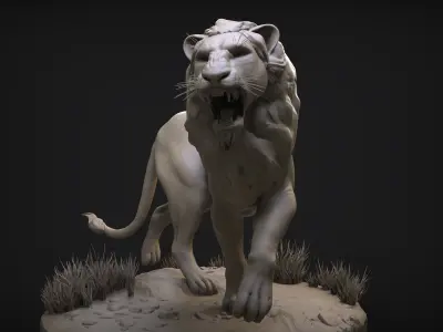 Lion Zbrush Sculpt 3D model