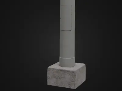 Old Soviet Street Light 06 Low-poly 3D model