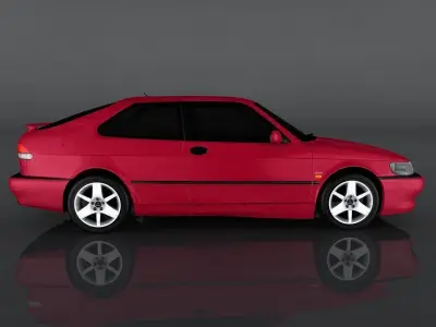 Saab 9-3 Aero Low-poly 3D model